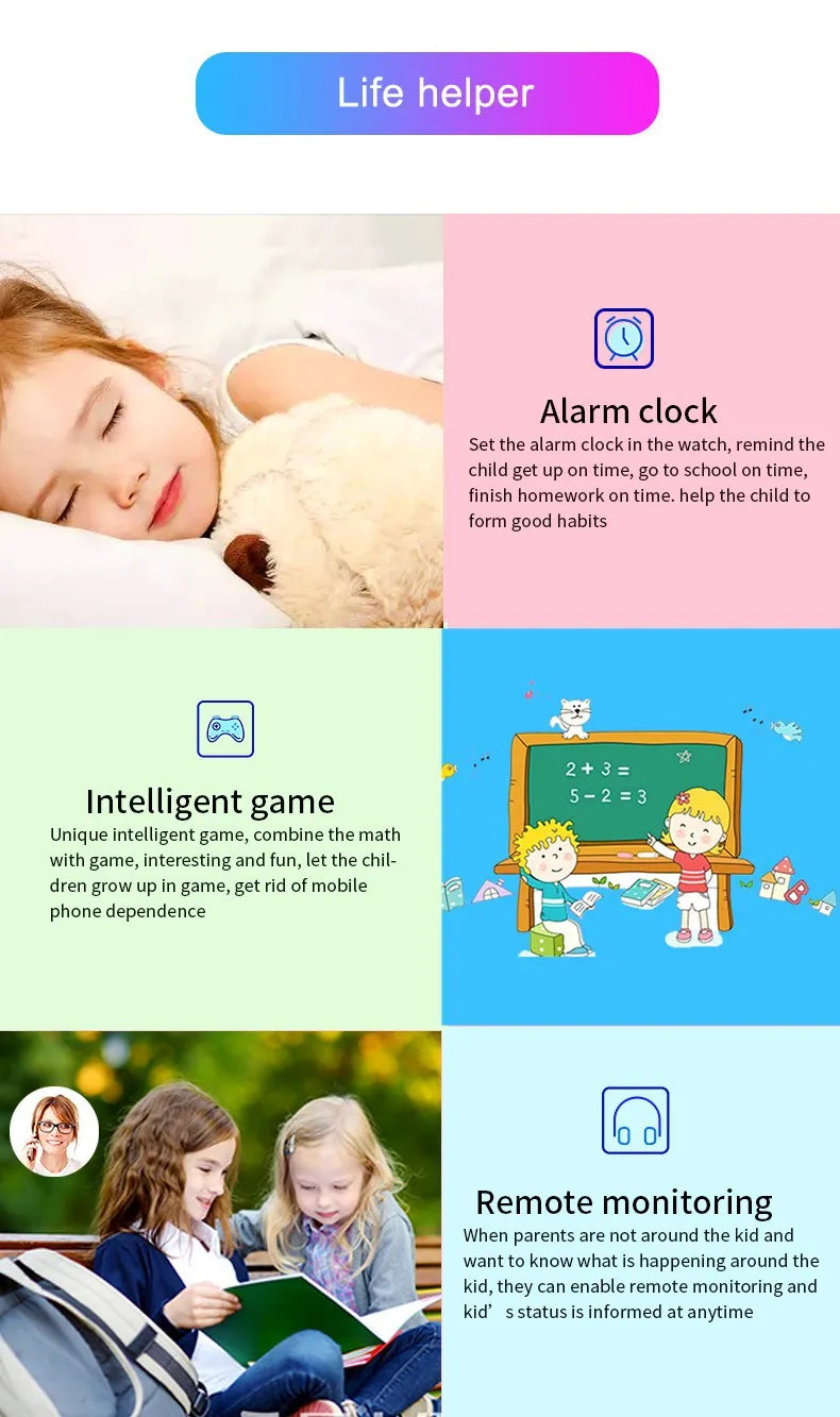 Kids Smart Watch with GPS Tracker & Waterproof Design